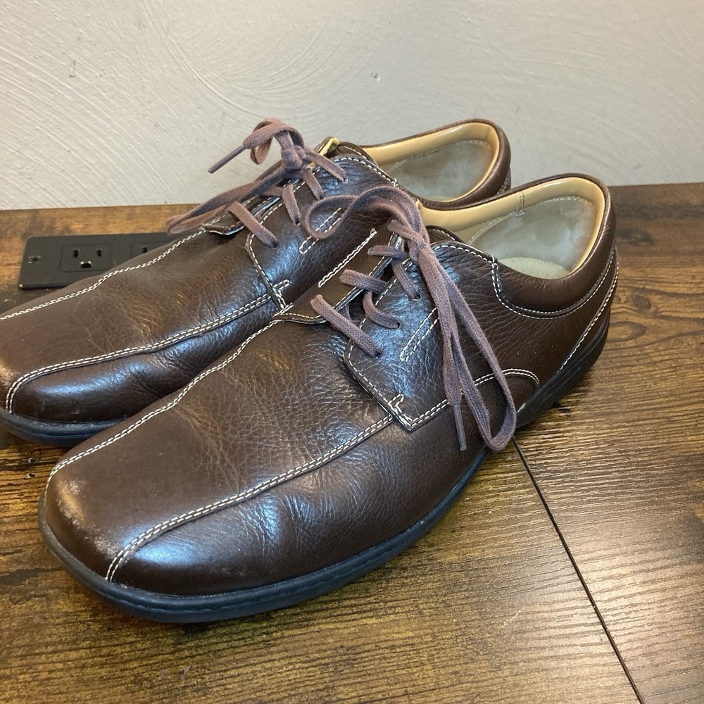 Cole Haan Mens 8.5 M Dark Brown Leather Contrast Stitch Comfort Dress Shoes